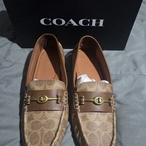 Coach Women's Tan Patterned Loafers
